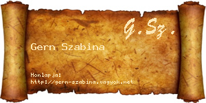 Gern Szabina névjegykártya